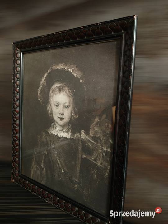 Portret litografia reprodukcja z lat 60 Kalisz