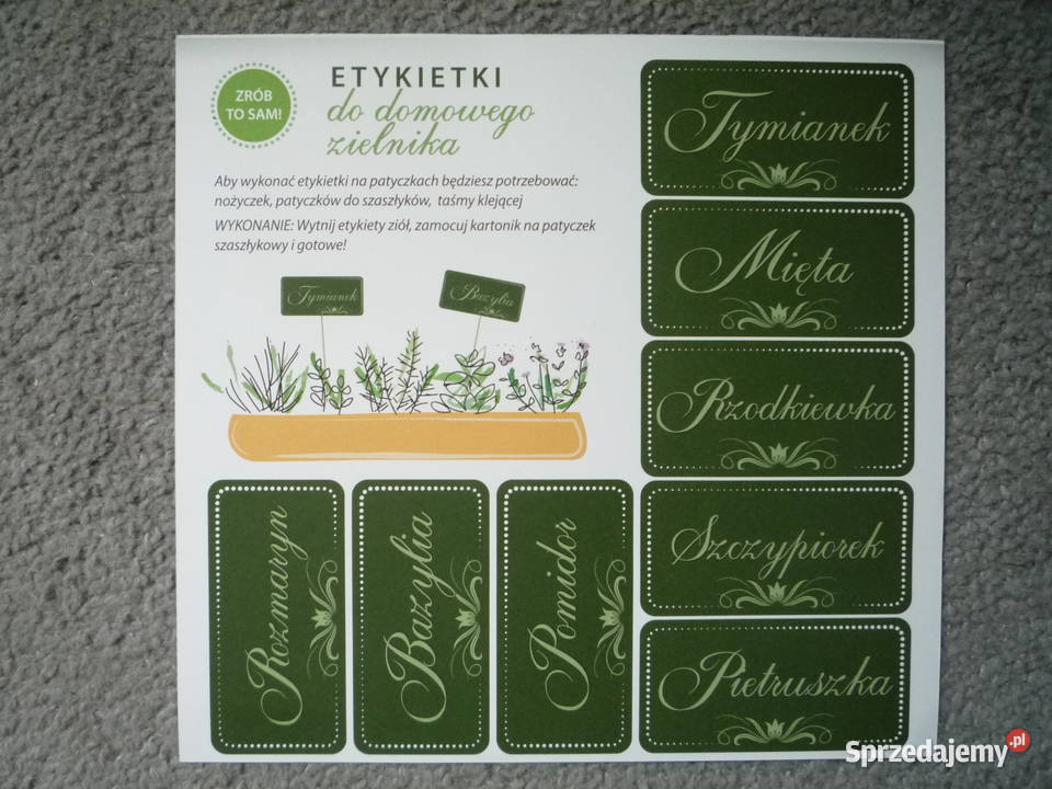 Etykiety do zielnika domowego