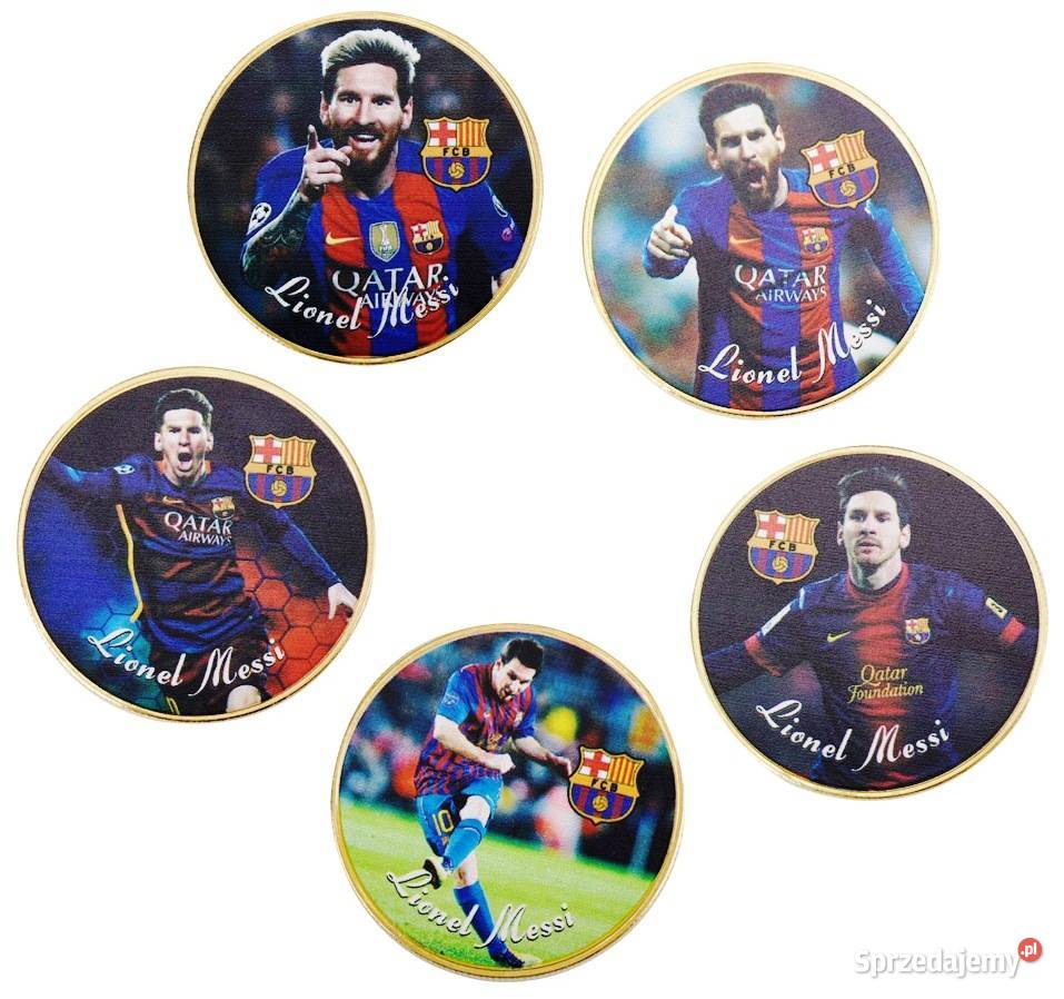 5 x LEO MESSI Barcelona Moneta Medal Numizmat Sosnowiec sprzedam