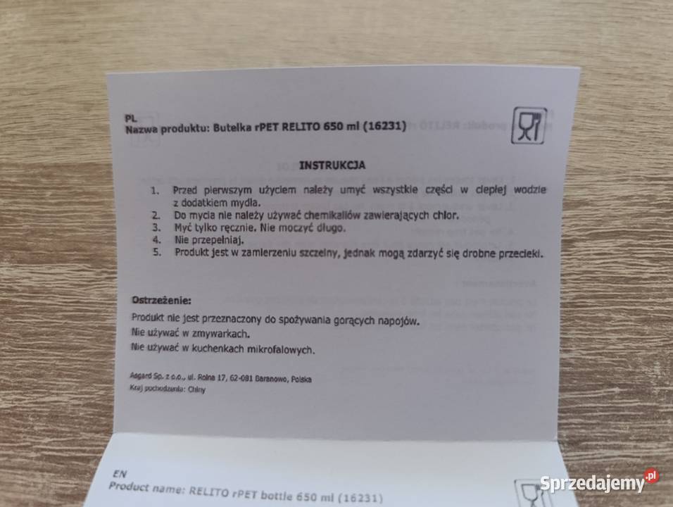 Butelka rPET RELITO 650 ml Kwidzyn