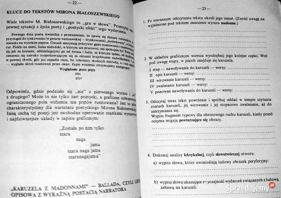 Język polski Zeszyt ćwiczeń kl 8 cz 2 Elżbieta Rok wydania 1992 Chełm sprzedam