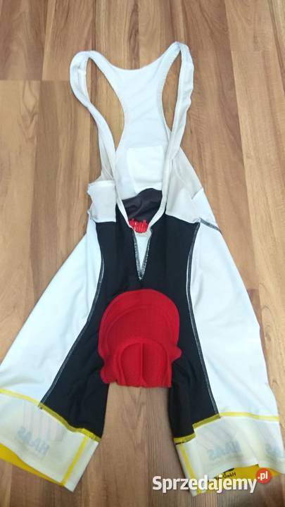 Spodenki rowerowe sportowe szelki wkładka bib czerwony dolnośląskie Świebodzice