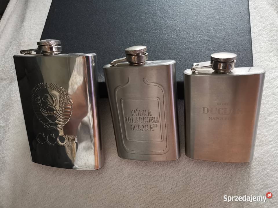 Trzy piersiówki CCCP Wódka żołądkowa gorzka Grudziądz