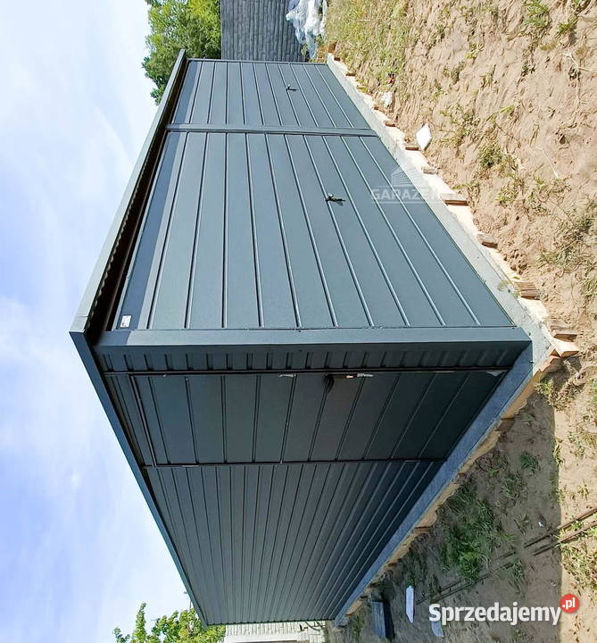 GARAŻ BLASZANY 6m x 5m 2X BRAMA UCHYLNA GRAFIT Łapanów