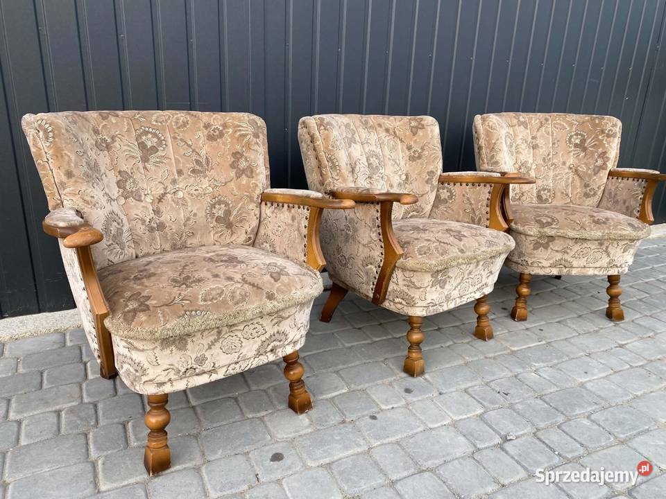 3 fajne fotele z lat PRL uTransportOkazja Meble