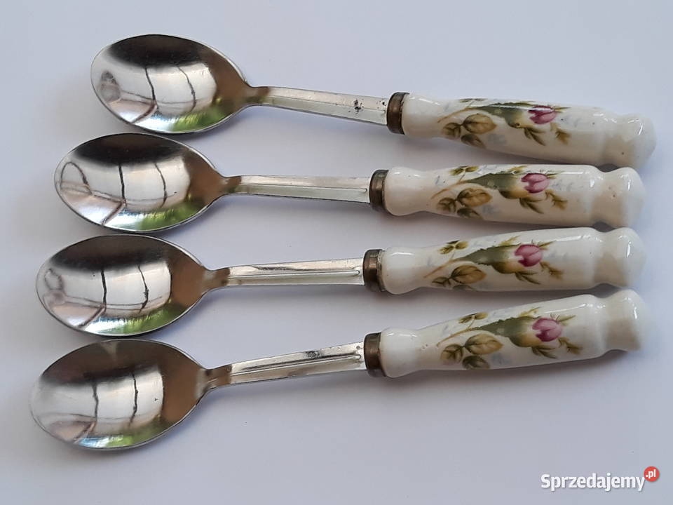 Łyżeczki do herbaty z ceramicznymi trzonkami Dąbrowa Górnicza sprzedam