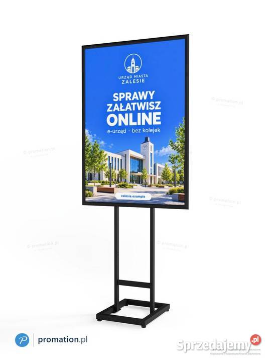 Czarny stojak na plakat B1 OWZ wolnostojący Szczecin