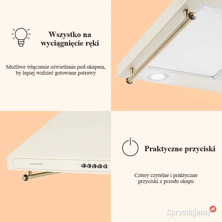 Elegancki okap kuchenny w stylu retro Okapy Lubin