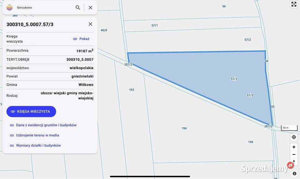 Sprzedam ziemię rolną Witkowo sprzedam