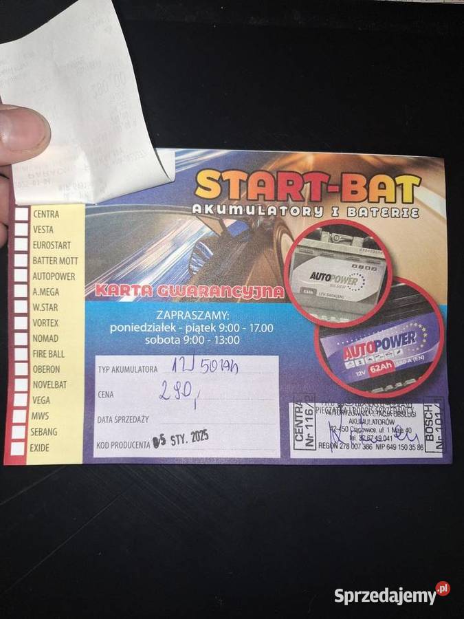 Akumulator 50ah 420A Akumulatory Myszków