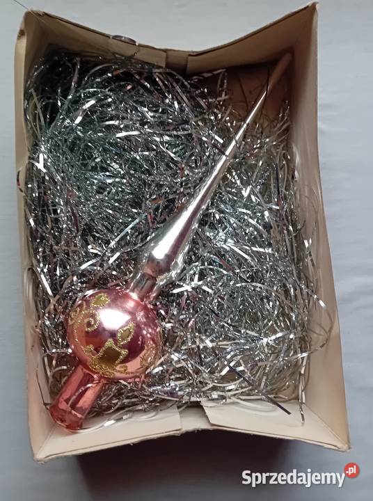 Szpic na choinkę zdobiony szklanym brokatem 27 Koźminek