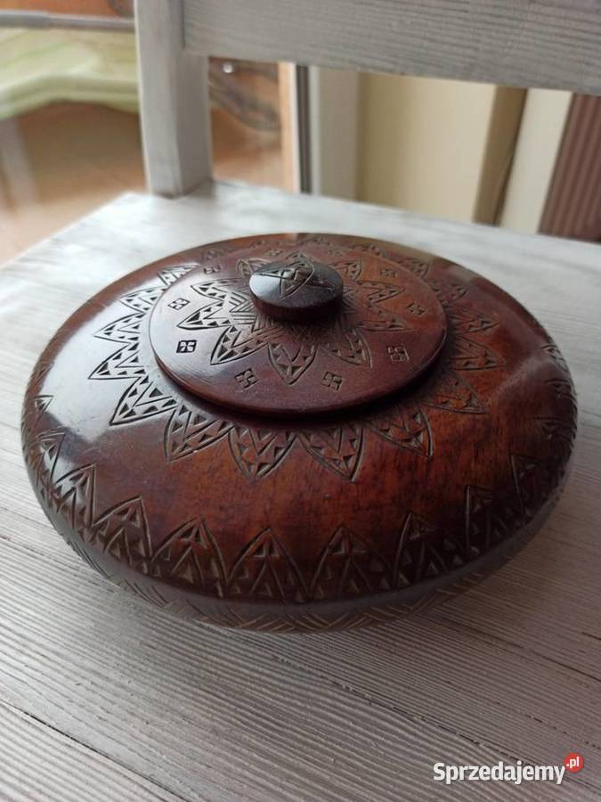 Puzderko pudełko stary z egzotycznego drewna Antyki, Sztuka, Kolekcje Bielsko-Biała