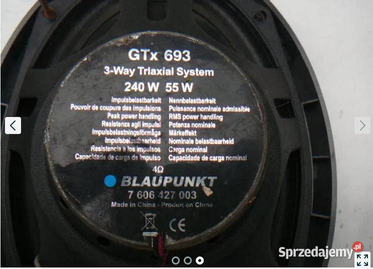 Głośniki Blaupunkt GTx 693