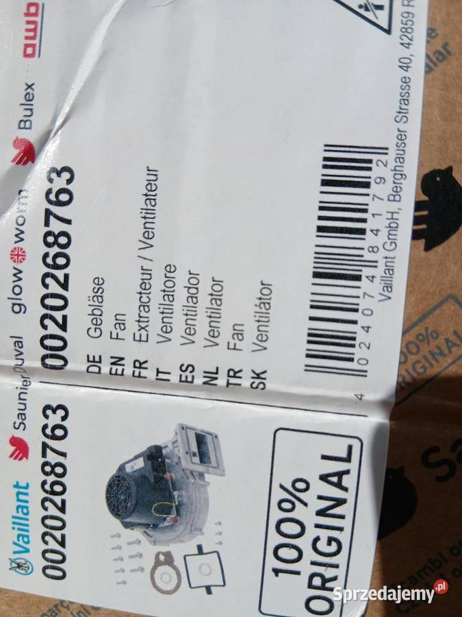 Wentylator do kotła Vaillant VU 59655
