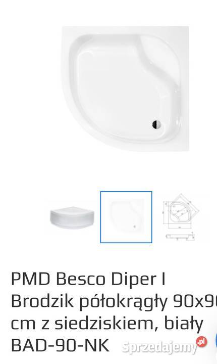 Kabina prysznicowa z wysokim brodzikiem 90x90