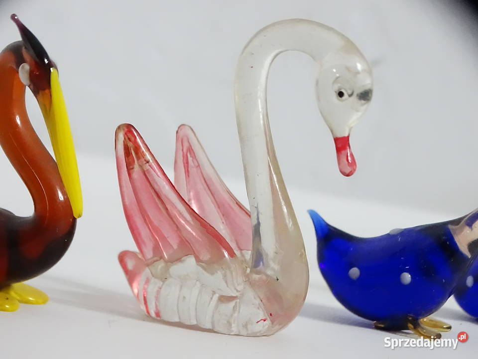 Kolekcja szklanych figurek rękodzieło Rękodzieło lubelskie Biłgoraj