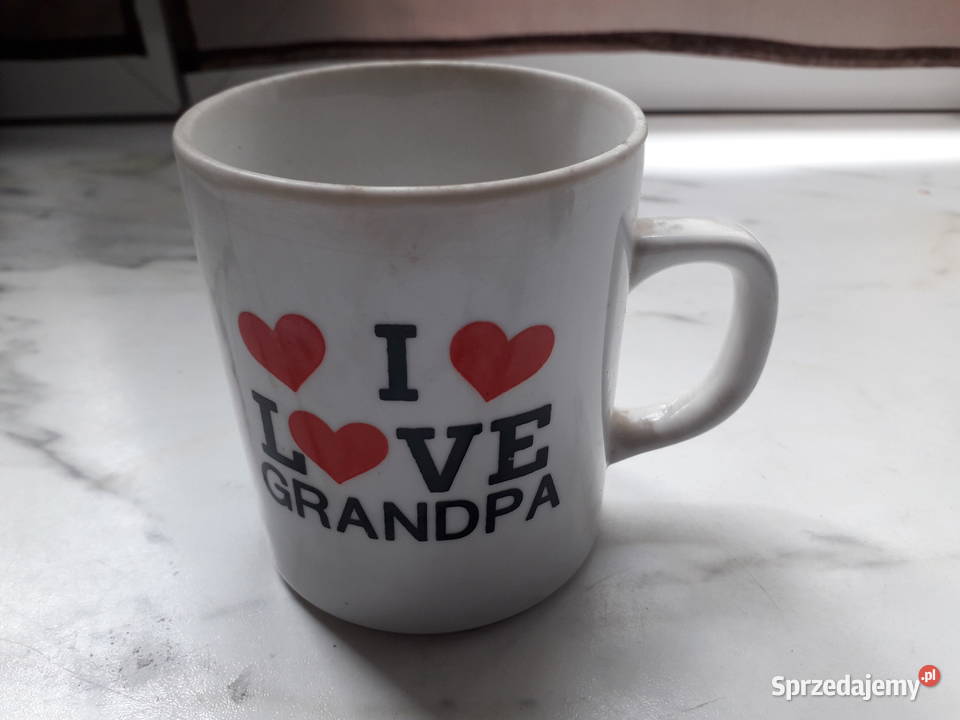 Biały porcelitowy kubek I love Grandpa Używany małopolskie Kraków