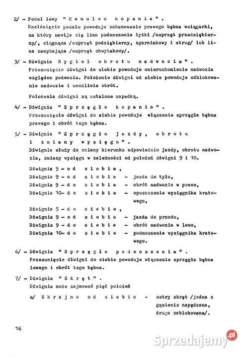 KOPARKA 251 instrukcja obsługi miękka Stalowa Wola