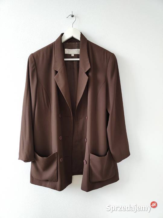 Brązowa marynarka Vintage y2k Elegancka 36 38 Rozmiar 38(M) Jasło