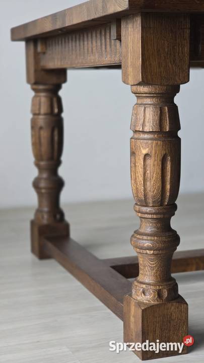 Stół dębowy rozkładany brąz ciemny orzech Łódź