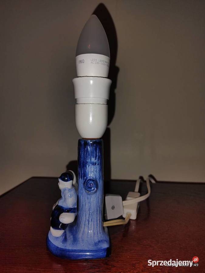 Lampa porcelanowa Holandia 1940 oryginał vintage Porcelana i szkło Przeczów sprzedam