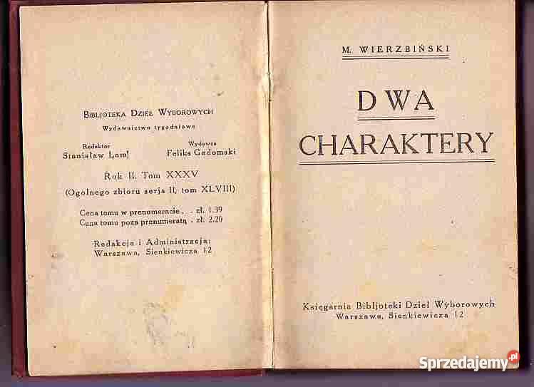 437 DWA CHARAKTERY MWIERZBIŃSKI OKOŁO 1920 ROKU Antykwariat Czyrna