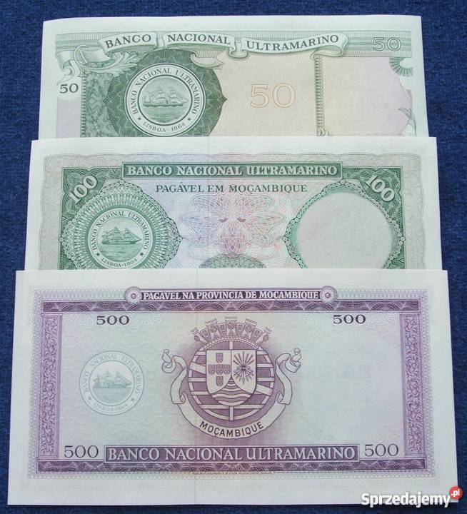 MOZAMBIK STARY Kolekcjonerskie Banknoty Zestaw 3 Numizmatyka Numizmatyka Katowice sprzedam