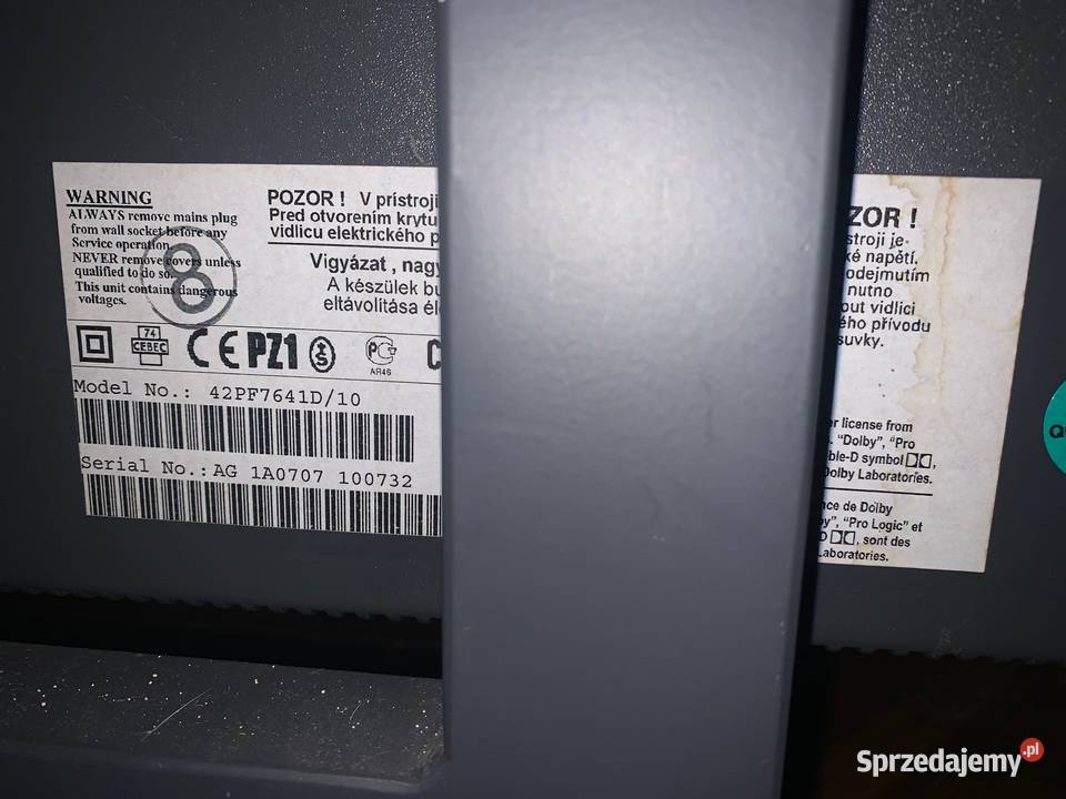 Telewizor Philips Model 42PF7641D uszkodzony 42cale Kraków