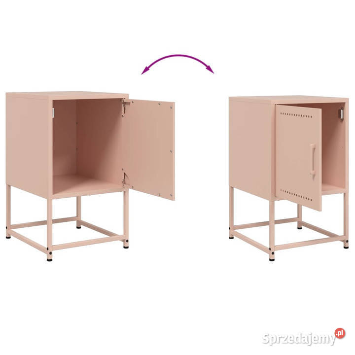 Szafka nocna różowa 36x39x605 stal WM846448