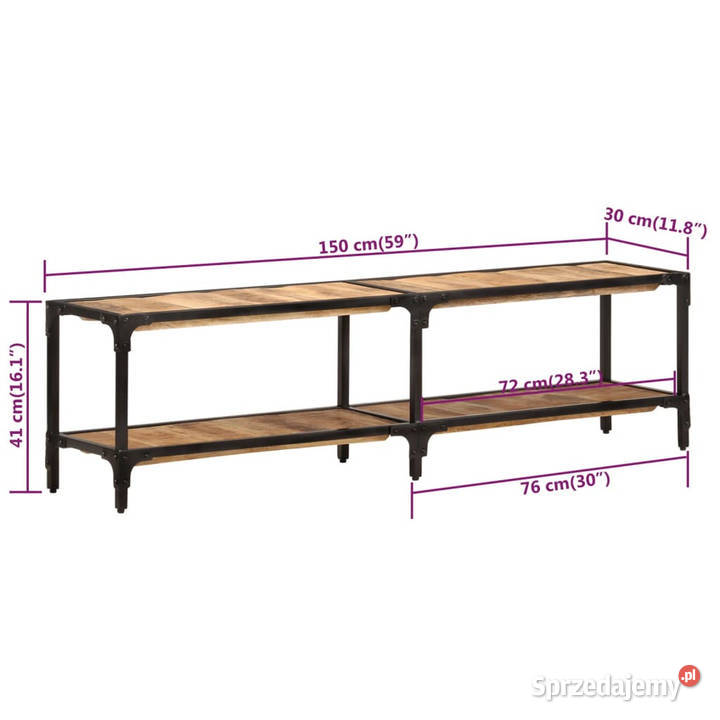 Szafka pod TV 150x30x41 lite drewno mango Warszawa sprzedam