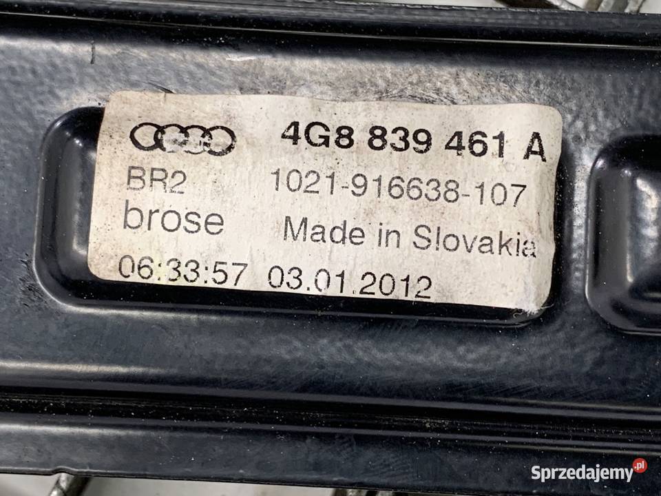 PODNOŚNIK SZYBY LEWY TYŁ AUDI A7 4G 4G8839461A osobowe