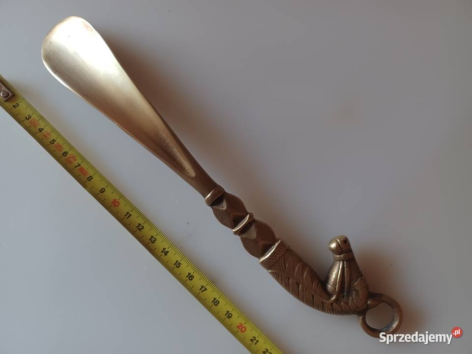 Łyżka do butów z głową konia Mosiądz Kolekcja Pozostałe