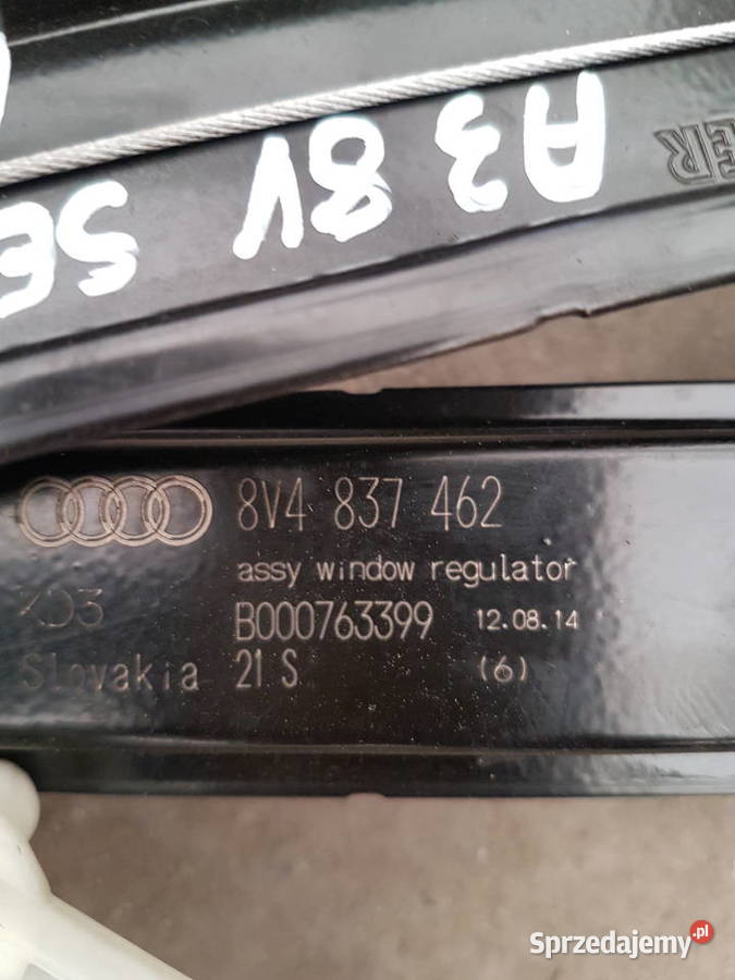 AUDI A3 8V SEDAN MECHANIZM PRAWY PRZOD 8V4837462 wielkopolskie
