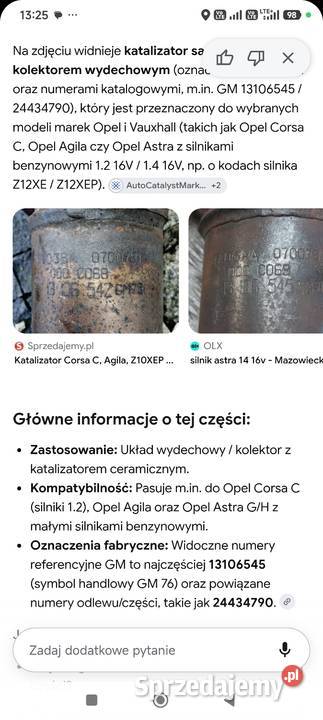 Opel Corsa katalizator z kolektorem wydechowym Kolektory wydechowe Bytom