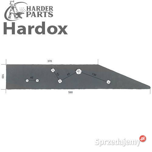 Płoza krótka HARDOX 92229L części do pługa Suwałki