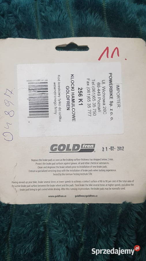 Klocki hamulcowe Gold fren 256 K1 Zgorzelec