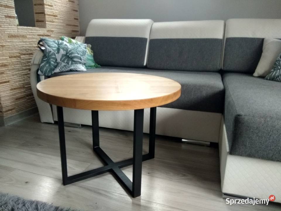 Stolik kawowy 70 dąb okrągły nowoczesny loft Stoły, krzesła, biurka Warszawa