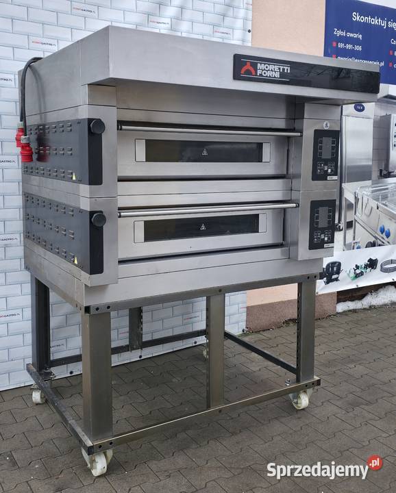 Piec do pizzy dwukomorowy z okapem i podstawą mazowieckie