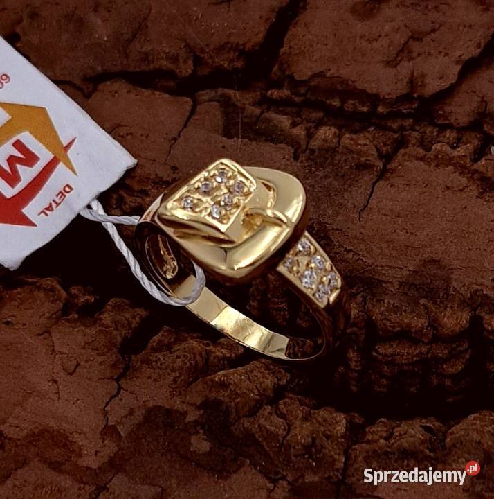 Pierścionek r135 Złoty pr585 Pasek z Klamrą Z694 wielkopolskie