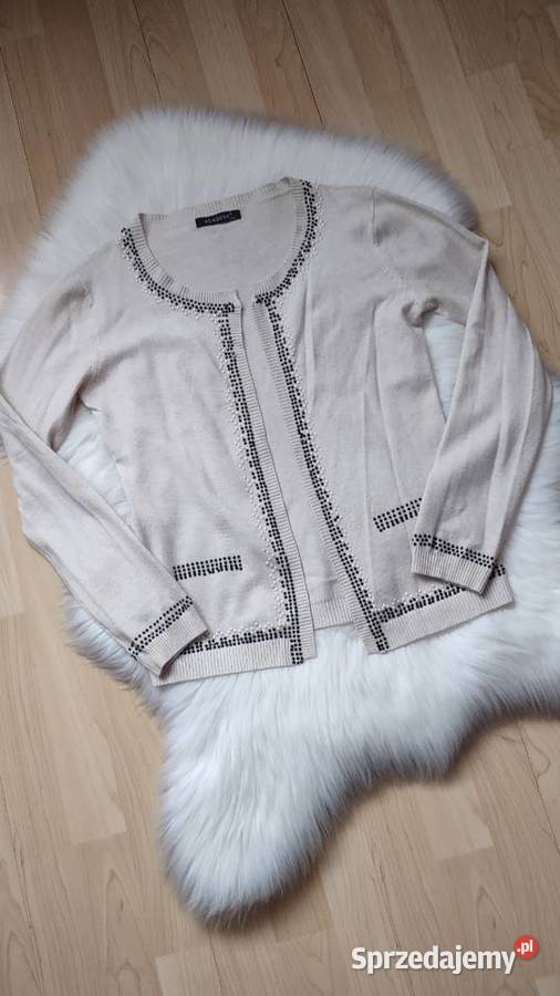 Beżowy sweterek z kaszmirem i wełną LXL Olkusz sprzedam