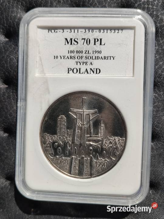 100000 solidarność 1990 MS 70 Katowice