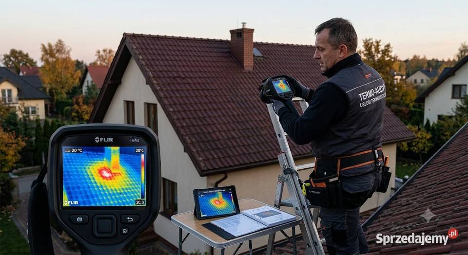 Sprawdzenie termowizją dachu pomiary kamerą Wrocław