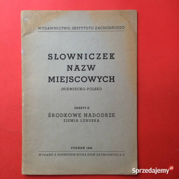 2159 Słowniczek Nazw Miejscowości Ziemi Szczecin