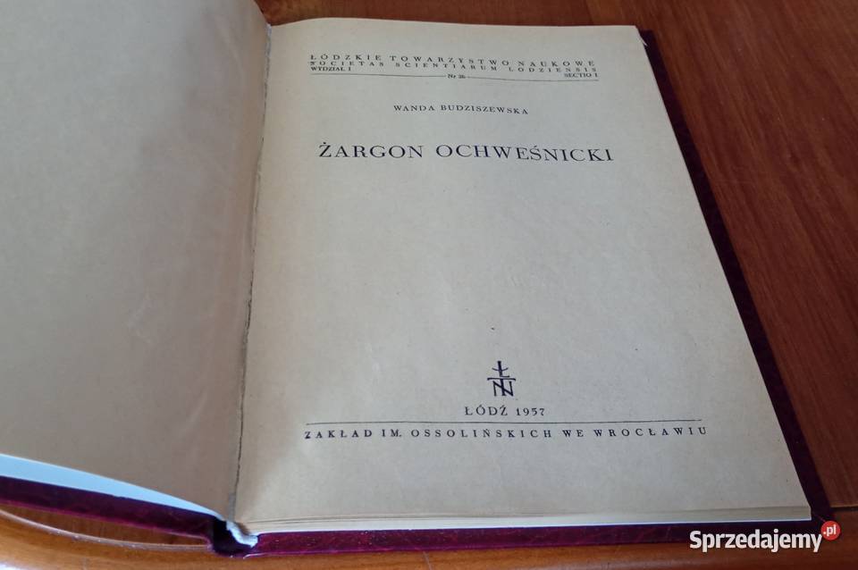 Żargon ochweśnicki Wanda Budziszewska Gdańsk sprzedam