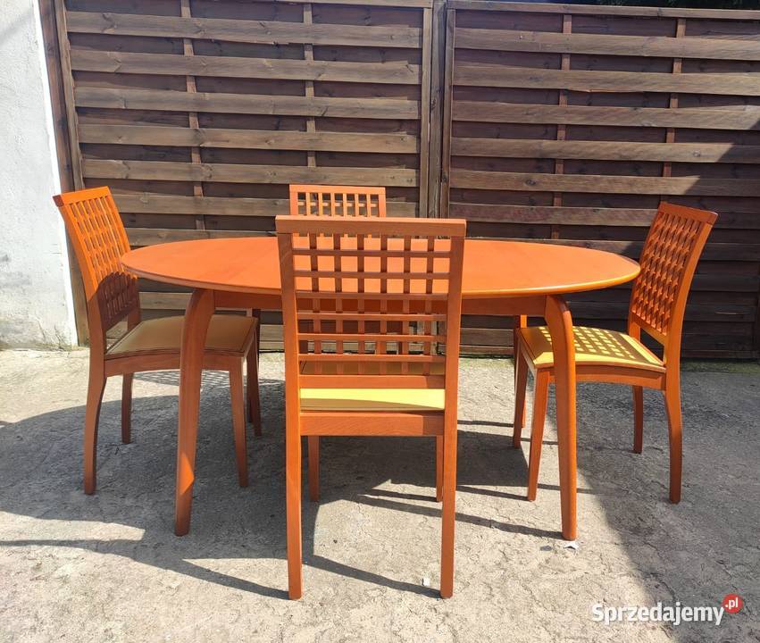 Stół rozkładany + 4 krzesła drewniane eleganckie