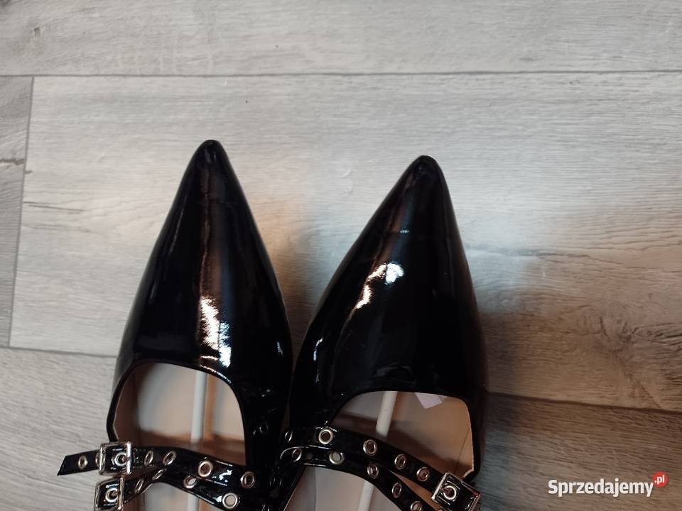 40 Czarne baleriny wieczorowe z zapięciem NOWE Balerinki Kraków