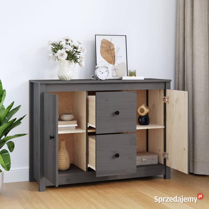 Komoda szara 100x35x74 lite drewno sosnowe Komody Warszawa