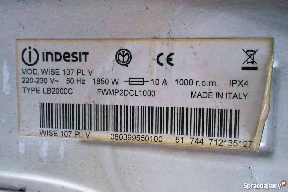 Pralka Indesit WISE107 wąska i włoska Gwarancja 83cm Knurów