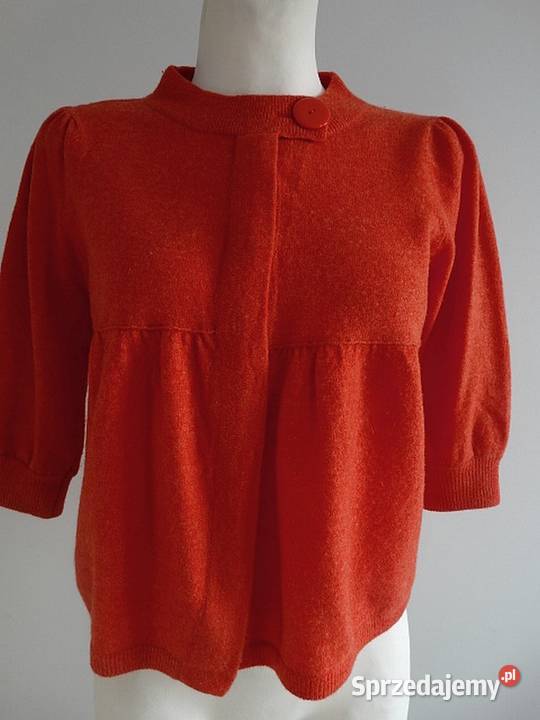 Sweter Kardigan Wełna z Kaszmirem Trapezowy o Łomża