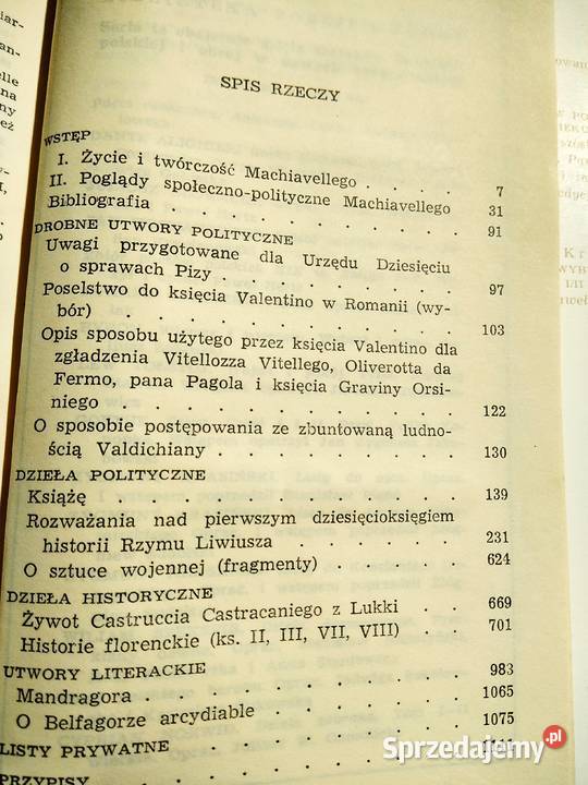 Machiavelli Wybór pism książki Bródno wydanie Warszawa